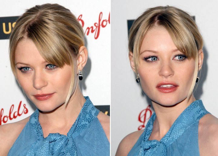 Emilie de Ravin - Hairstyle with the hair brushed back