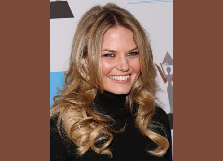 Jennifer Morrison's long blonde hair and black turtleneck