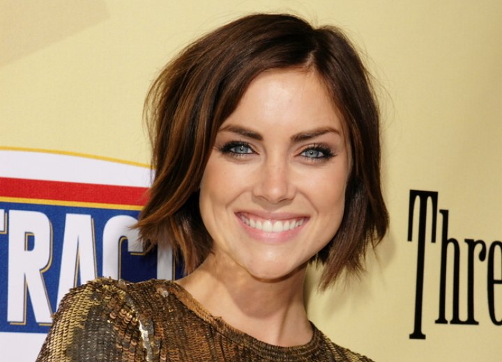 Jessica Stroup wearing a neckline length hairstyle