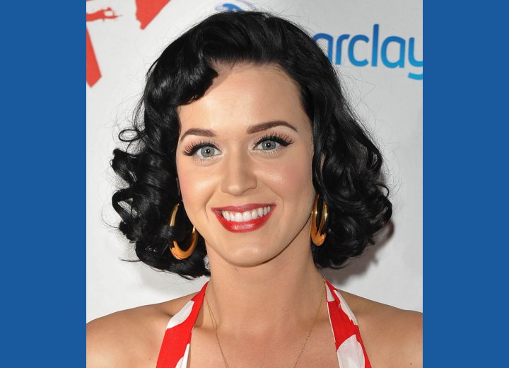 Katy Perry wearing her hair in a vintage hairstyle