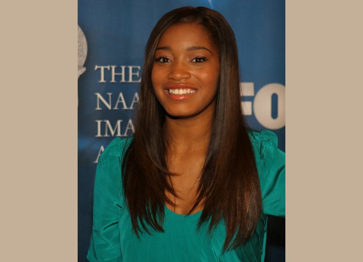 Keke Palmer with long straightened hair