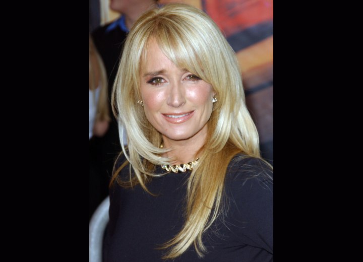 Kim Richards with satiny long hair