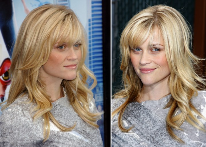 Reese Witherspoon - Long blonde hairstyle with bangs