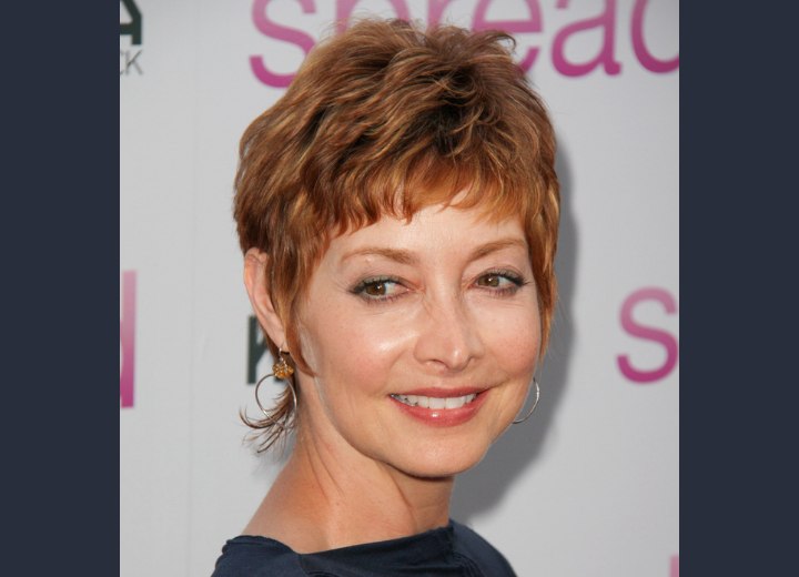 Sharon Lawrence - Pixie with slithered fringe along the neckline
