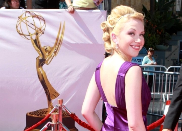 Adrienne Frantz - Updo with barrel curls