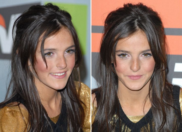 Ali Lohan with shiny long hair