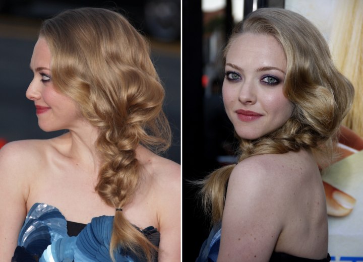 Amanda Seyfried wearing her hair in a braid