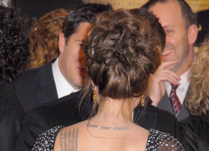 Back view of Angelina Jolie's upstyle