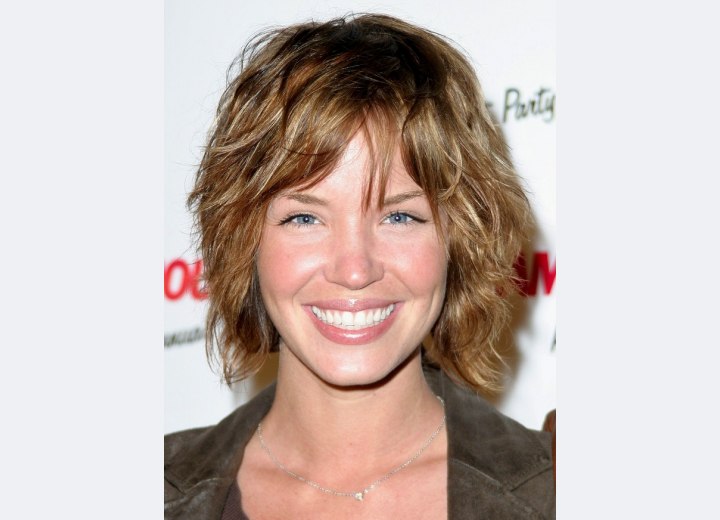 Ashley Scott - Chin length shag hairstyle