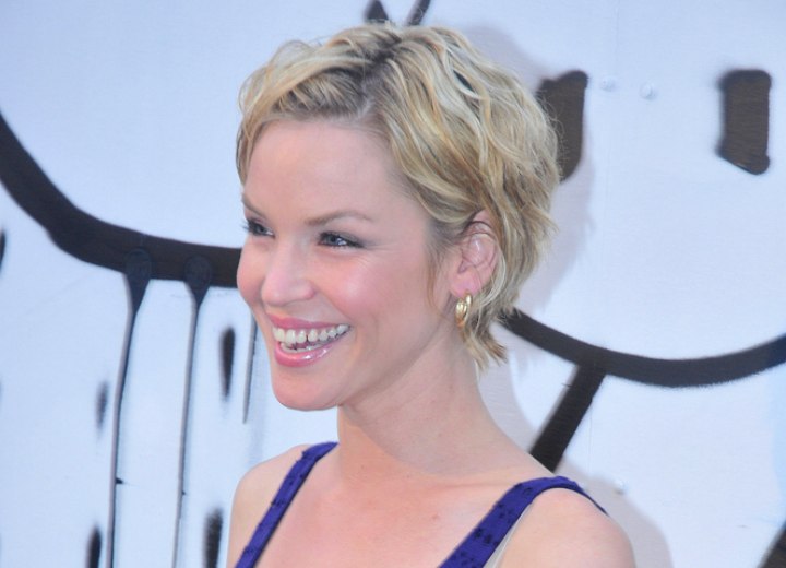 Ashley Scott - Very short layered hairstyle