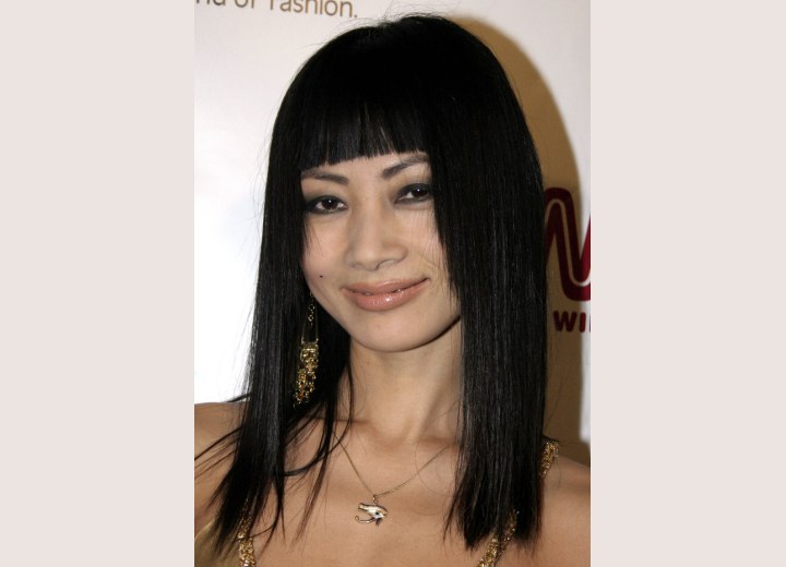 Bai Ling - Hairstyle with a face framing fringe