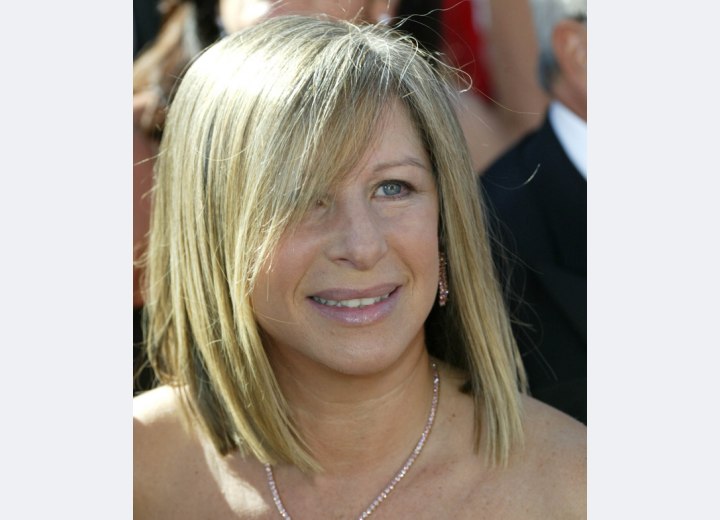 Barbara Streisand's blunt cut hairstyle