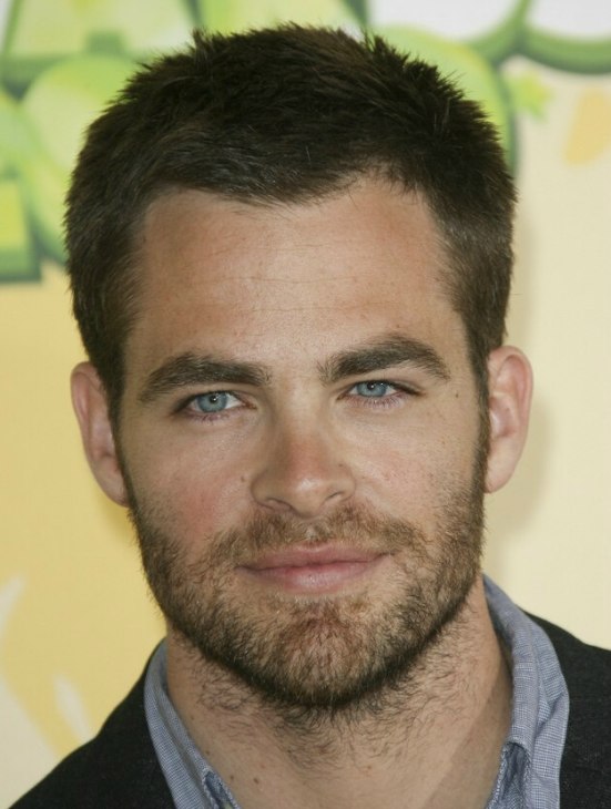 Chris Pine's man's haircut with close sides and back