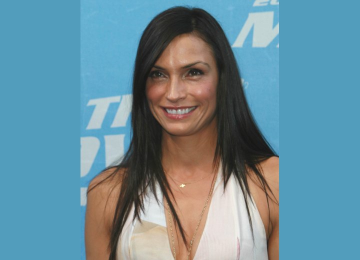 Famke Janssen with long open hair