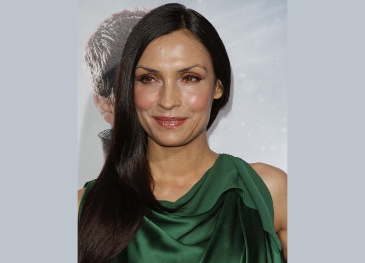 Famke Janssen - Very long hairstyle with a side parting