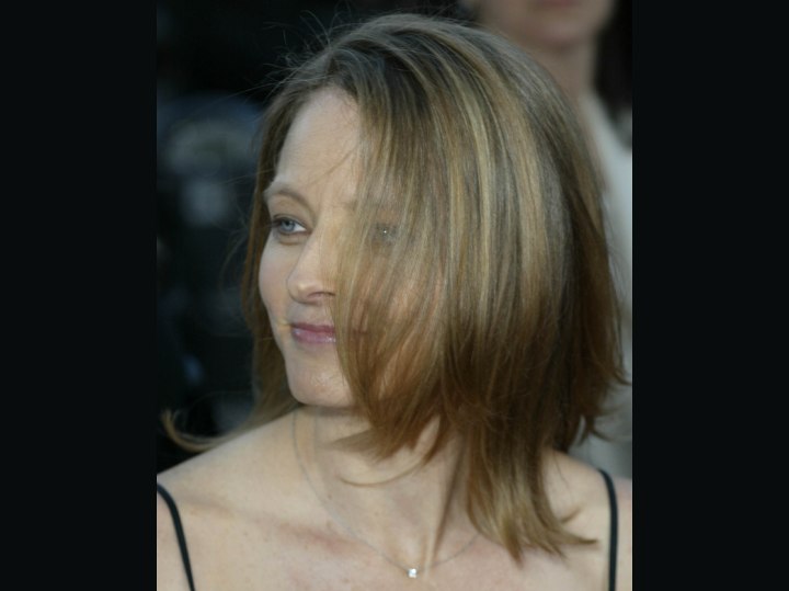 Jodie Foster with hair hanging in her face