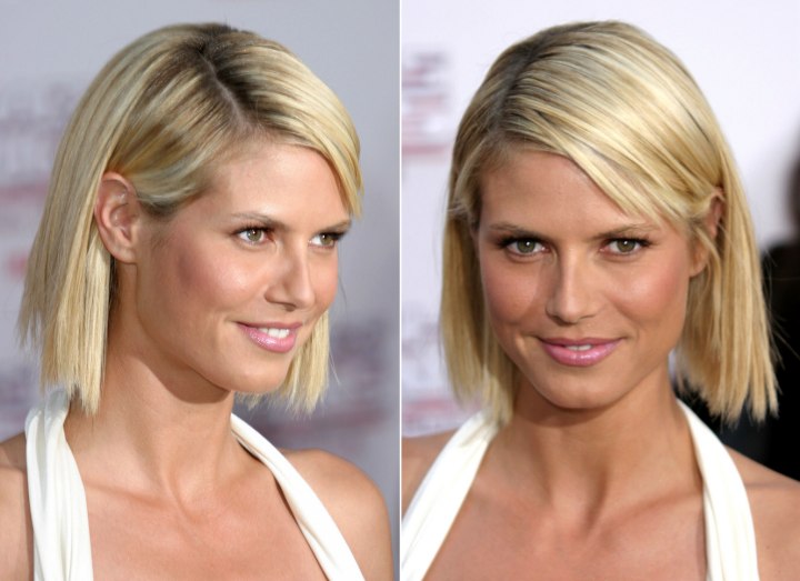 Heidi Klum with a blunt bob haircut