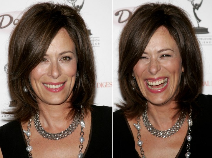 Jane Kaczmarek with neck length hair