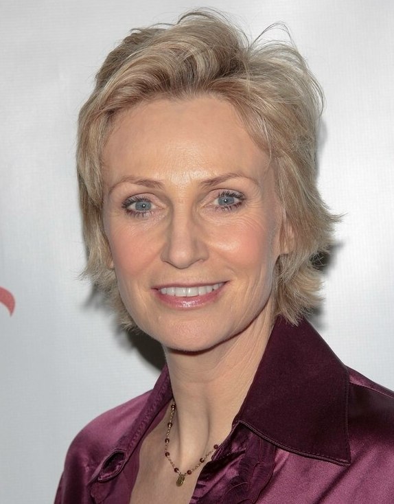 Jane Lynch  Short hairstyle with high volume styling to 