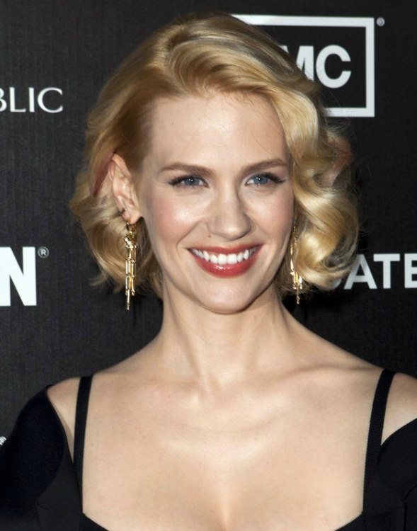 January Jones  Short angled bob with curls