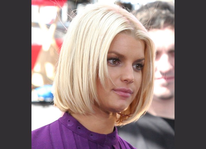 Jessica Simpson - Bob haircut with a longer back