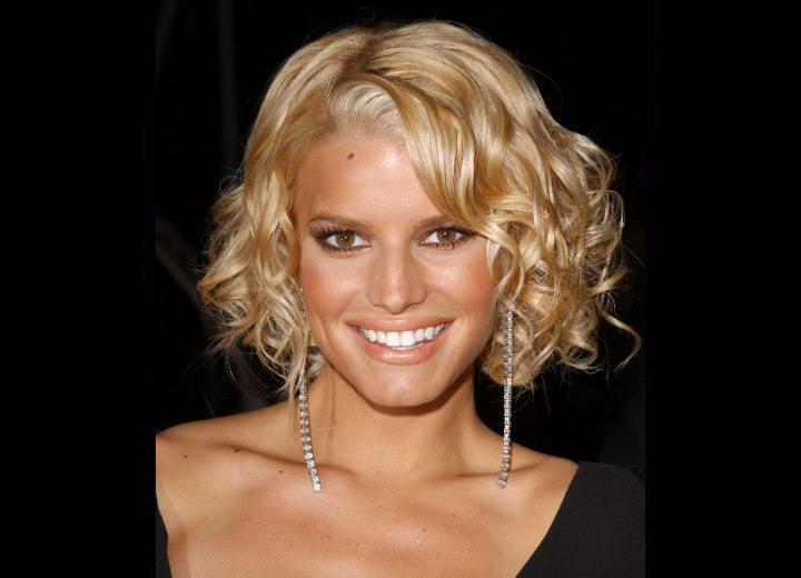Jessica Simpson with short curly hair