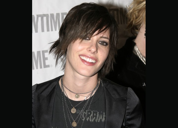 Katherine Moennig with chopped short hair