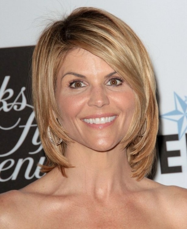 Lori Loughlin with shorter hair  Medium length swing haircut