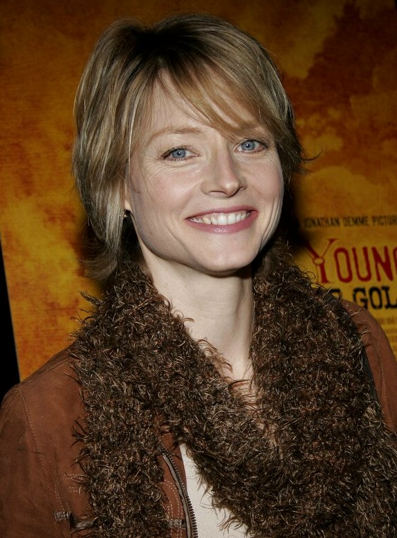 Jodie Foster wearing her hair in a mid-length style with 