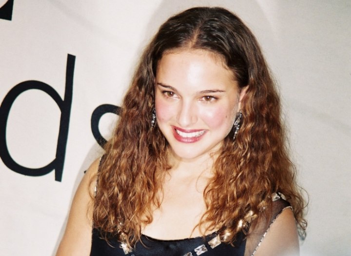 Natalie Portman with long wavy hair