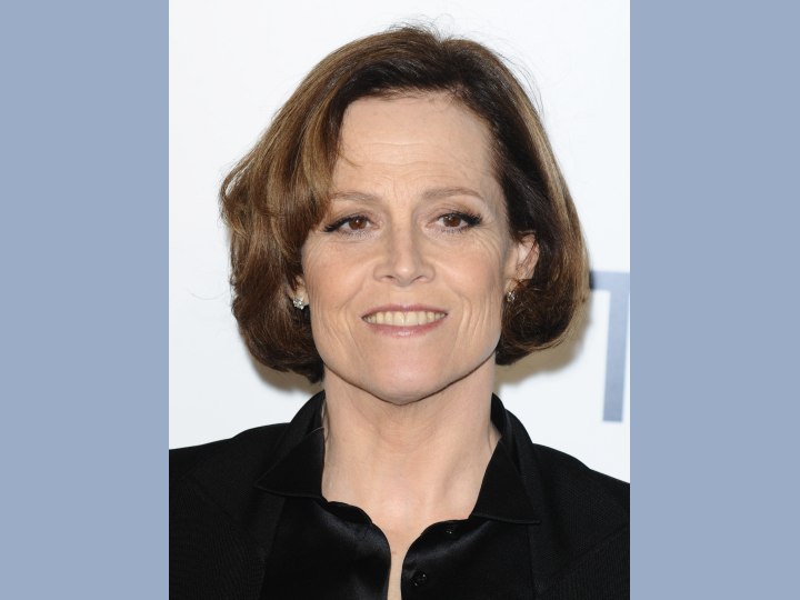 Sigourney Weaver - Bob hairstyle with the ends turned inward
