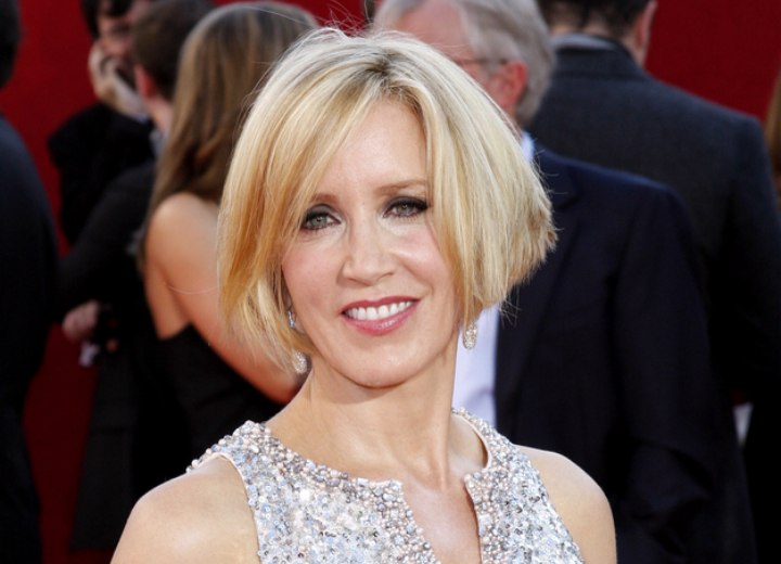 Just above chin length bob - Felicity Huffman