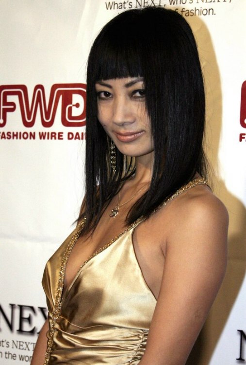 Bai Ling  Long sleek hairstyle with a straight face 
