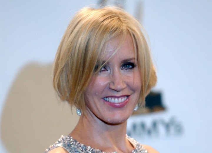 Bob hairstyle with a shorter nape area - Felicity Huffman