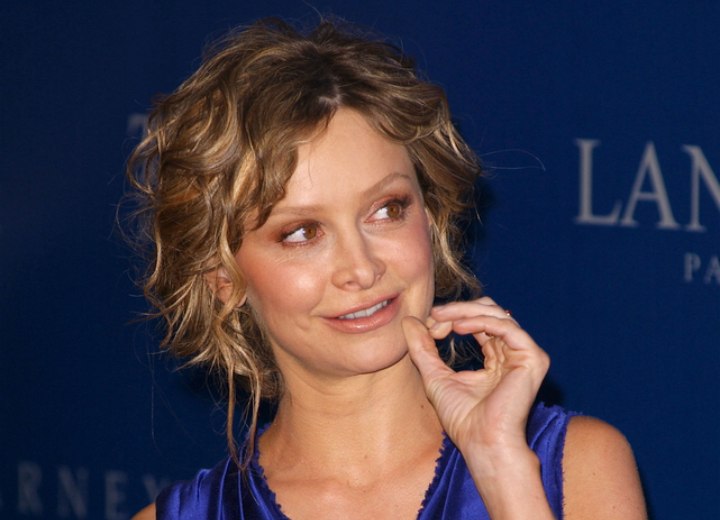 Calista Flockhart - Updo for medium length curly hair