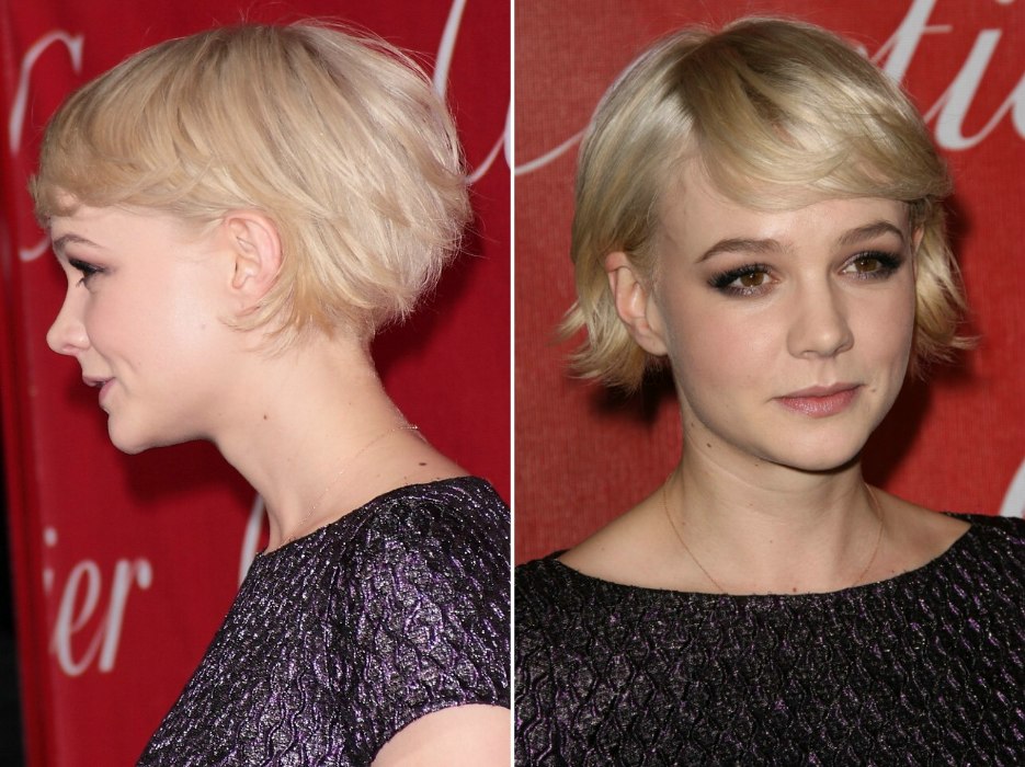 Carey Mulligan Wearing Her Hair Clipped Up Close In The Back