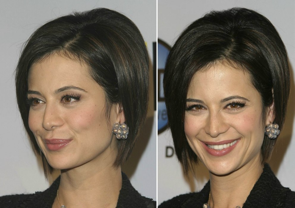 Catherine Bell Short lifted bob, smoothed and tucked.