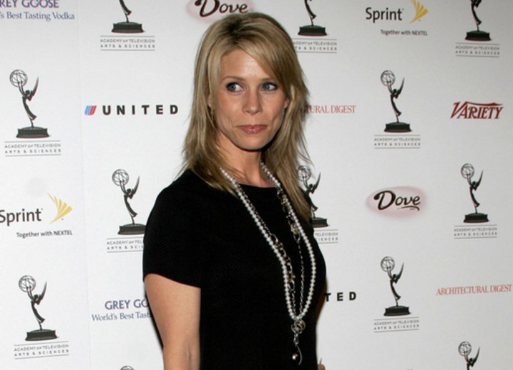 Cheryl Hines wearing a little black dress