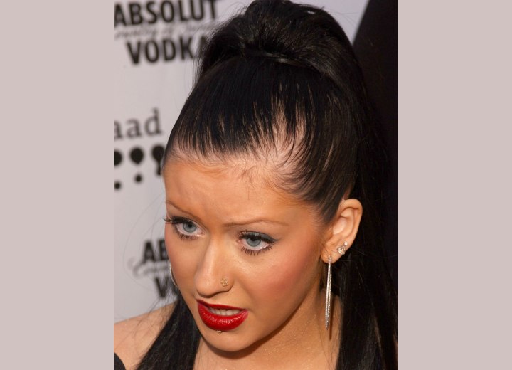 Close up photo of Christina Aguilera's hair