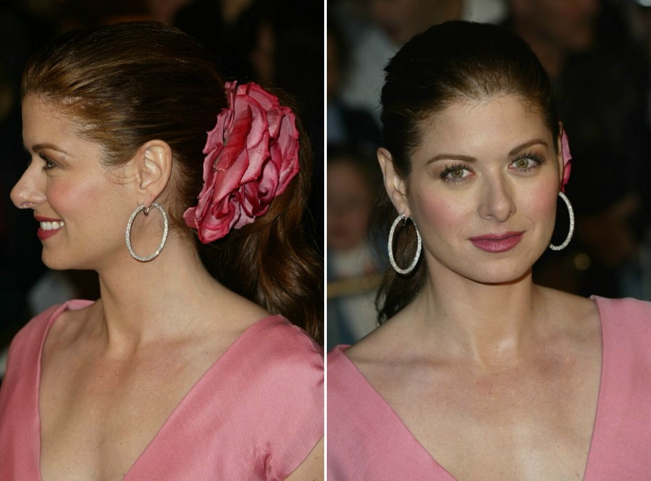 Debra Messing  Hairstyle with the hair pulled into a 