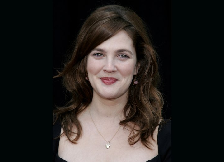 Drew Barrymore with long brown hair