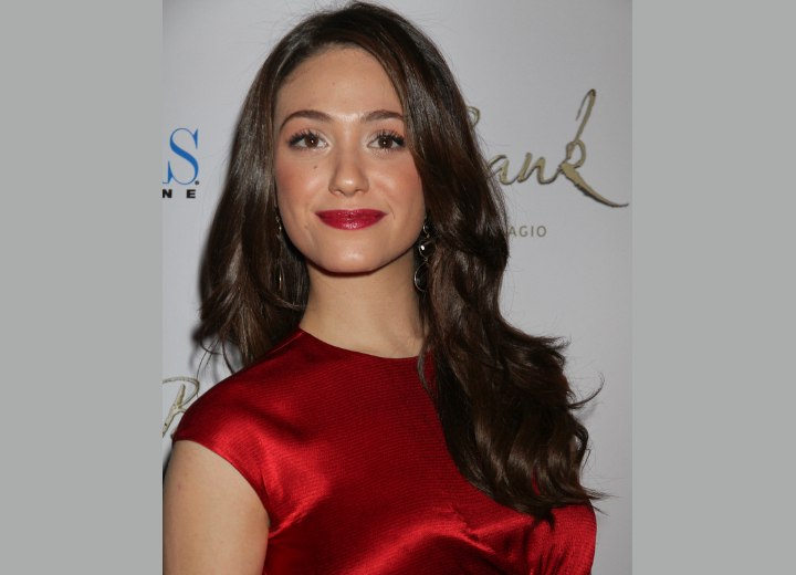 Emmy Rossum - Very long hairstyle for brunette hair