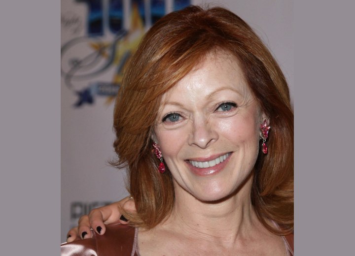 Shoulder-length hairstyle for aging faces - Frances Fisher
