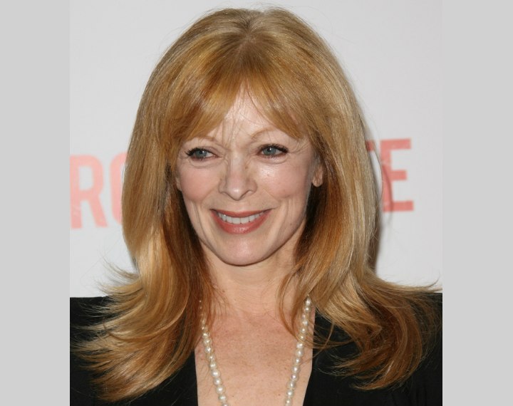 Long hairstyle with bangs for older women - Frances Fisher