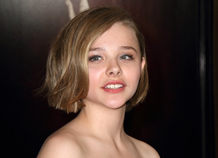 Chloë Moretz  Around the neckline bob hairstyle for 