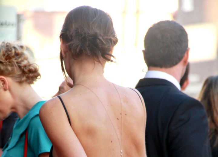 Updo with low messy buns - Aly Michalka