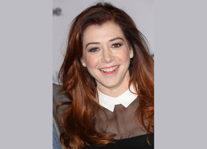 Alyson Hannigan wearing her long hair down