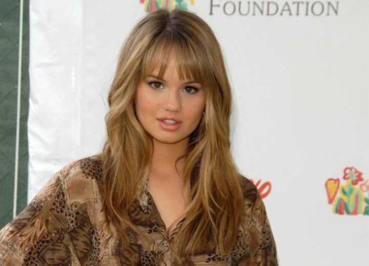 Debby Ryan Long Soft Brown Hair With Layers And Thin And Wispy Bangs