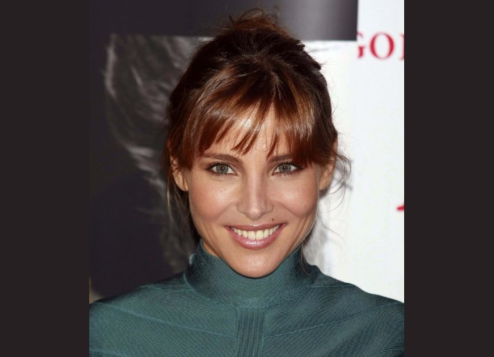 Upstyle with long bangs - Elsa Pataky