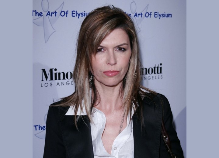Finola Hughes - Long hairstyle with staggered layers and jagged texture